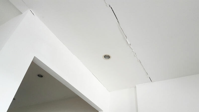 Cracked white ceiling